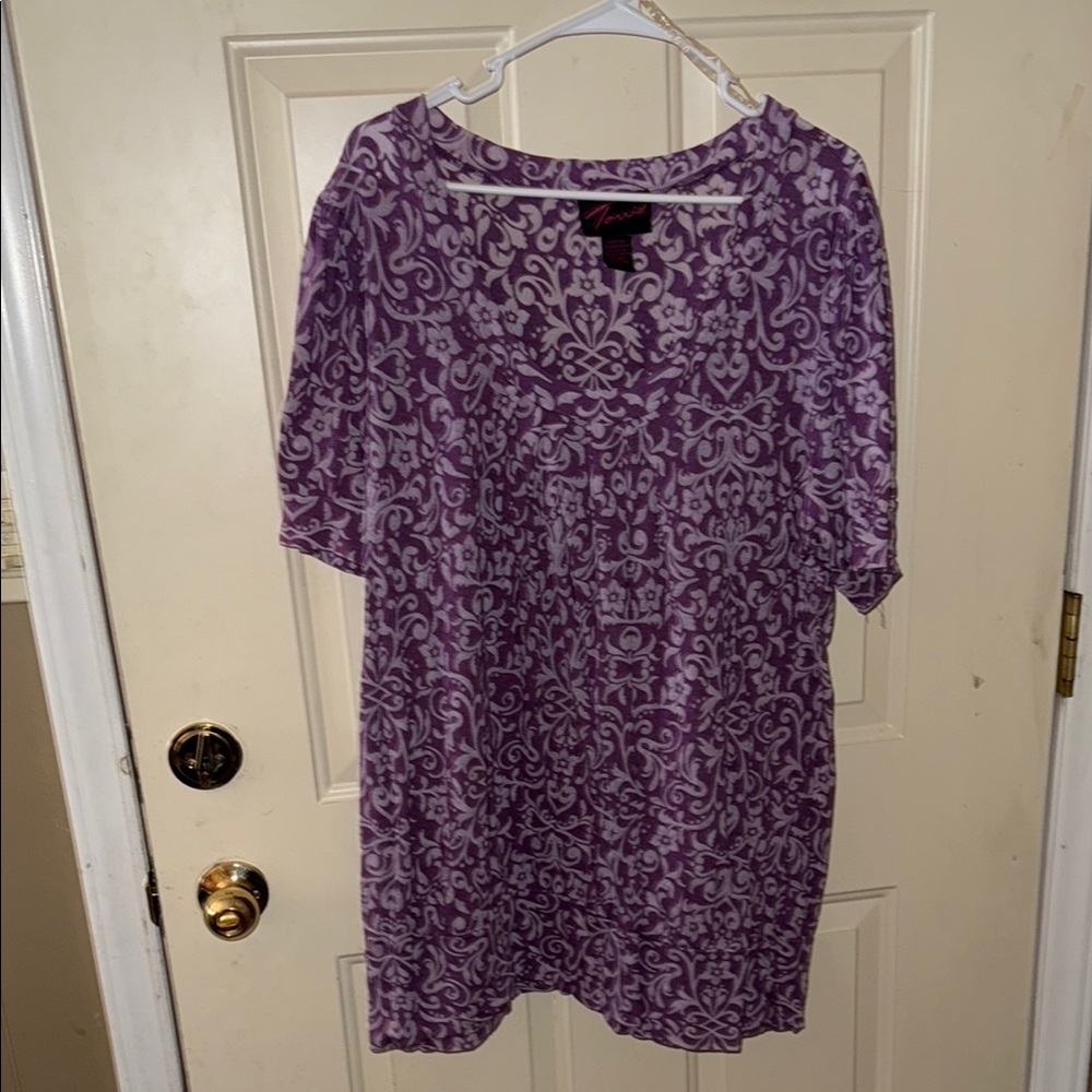 Purple Patterned Women's Top
